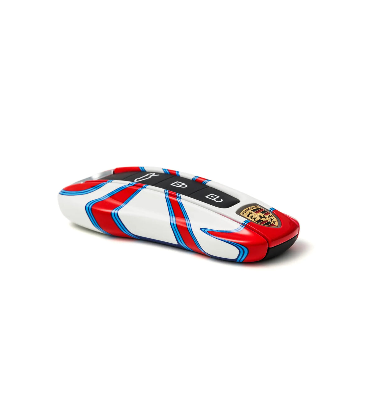 Porsche lackierte Fahrzeugschlüsselseiten im Design-Paket „MARTINI RACING®“