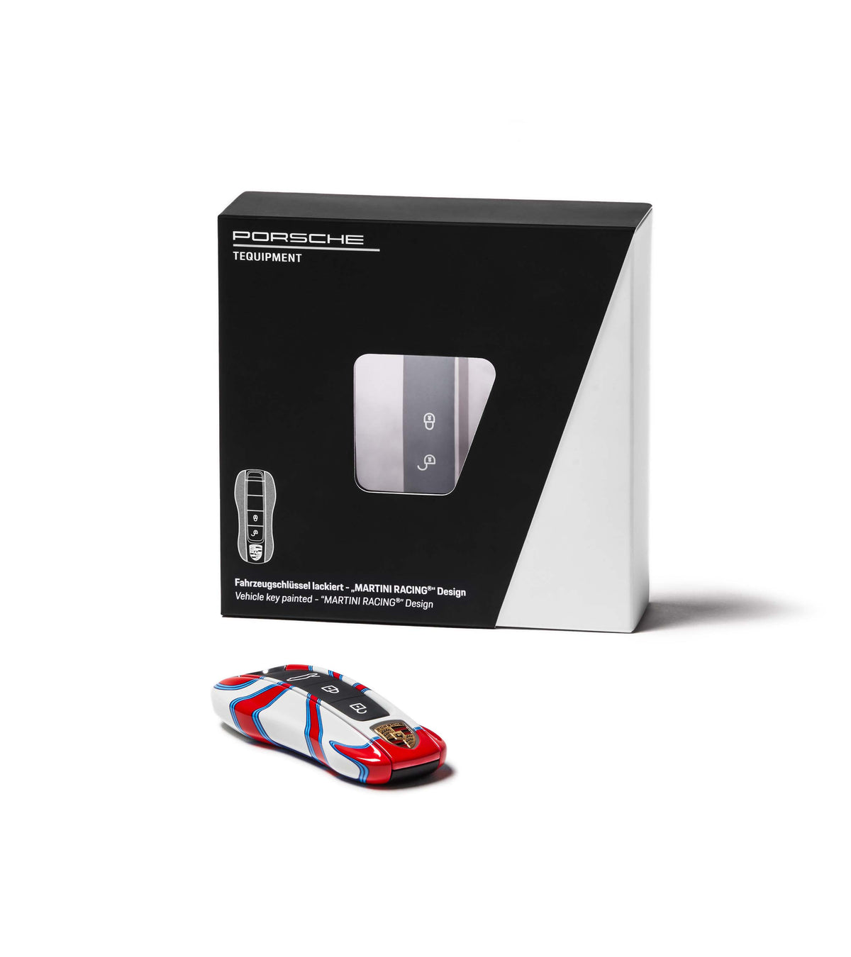 Porsche lackierte Fahrzeugschlüsselseiten im Design-Paket „MARTINI RACING®“