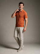 Paolo Martini Orange Knit Polo Shirt – Code 107