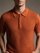Paolo Martini Orange Knit Polo Shirt – Code 107