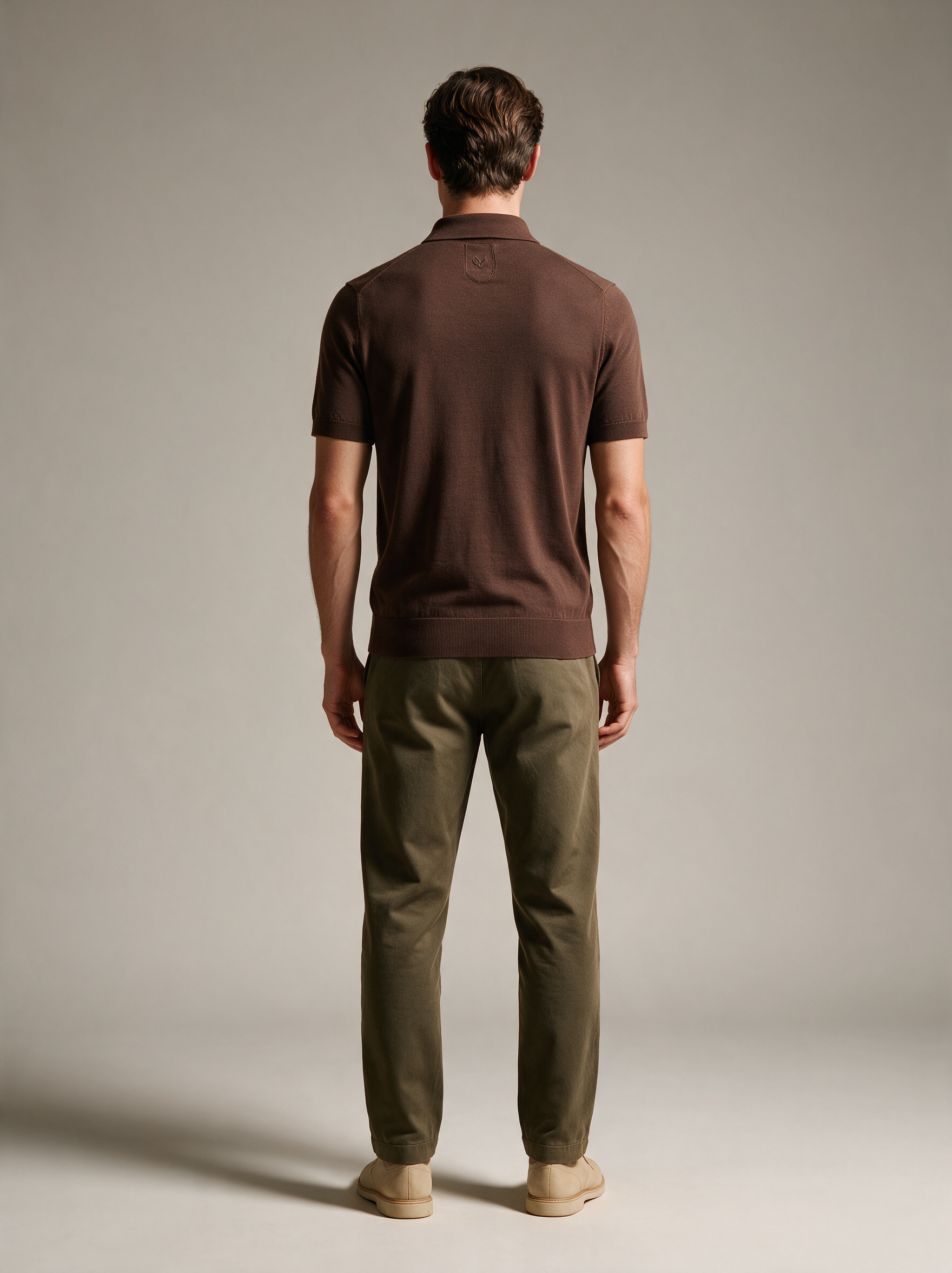 Paolo Martini Dark Brown Cable Knit Polo Shirt – Code 108