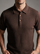 Paolo Martini Dark Brown Cable Knit Polo Shirt – Code 108