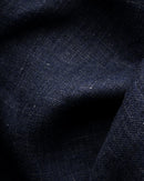 Navy Blue Four-Pocket Linen Overshirt