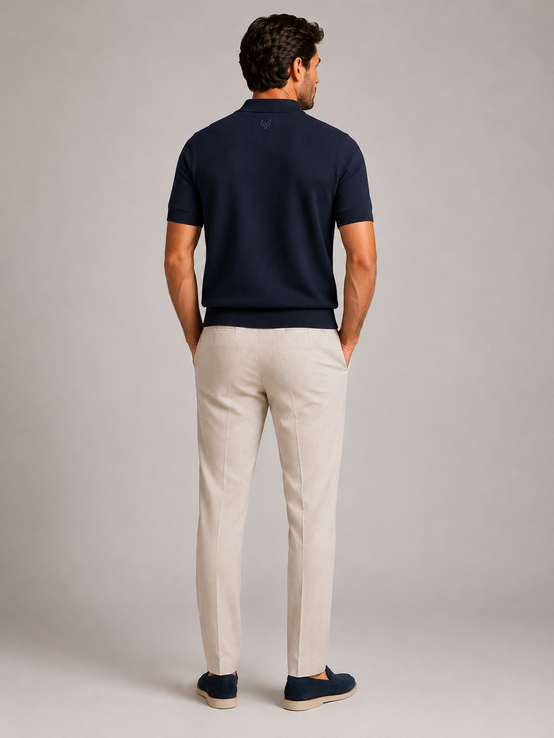 Paolo Martini Navy Blue Supima Cotton Knit Polo — Code 108