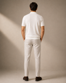 Paolo Martini Ecru Textured Knit Polo Shirt Code 109 - Back