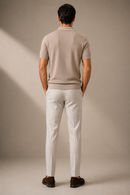 Paolo Martini Code 109 MINK men's textured knit polo shirt - back view