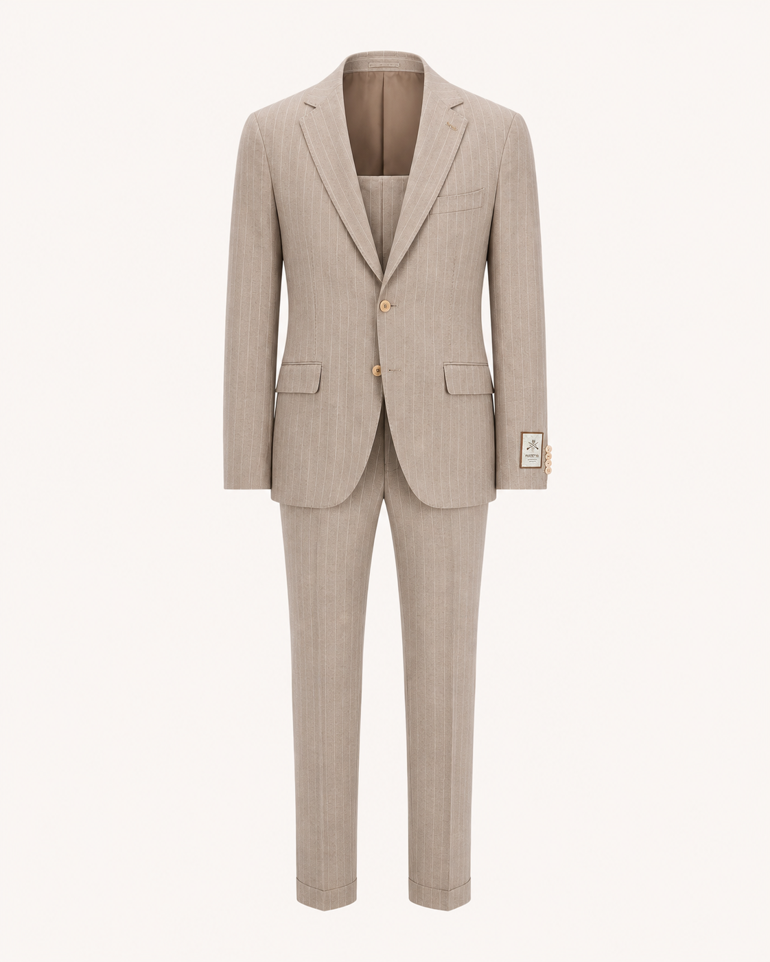 Paolo Martini cream wool suit model 26134, front product view