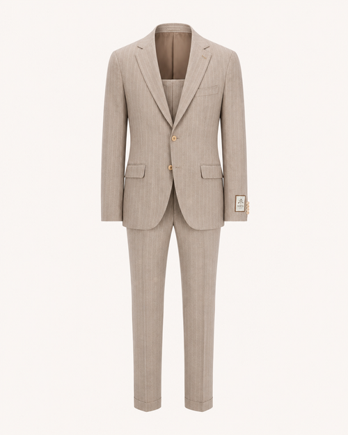 Paolo Martini cream wool suit model 26134, front product view