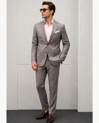 Paolo Martini Gray Prince of Wales Reda Flexo Wool Suit — Model 26134
