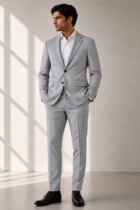 Paolo Martini Light Grey Check Wool Suit — Model 26134