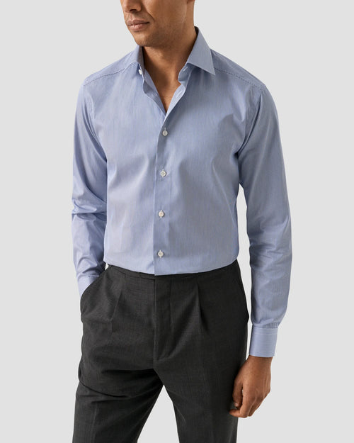 Blue Micro Stripe Supima Shirt – Cutaway Collar