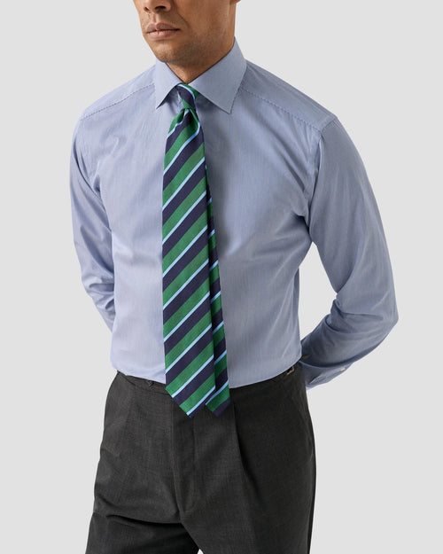 Blue Micro Stripe Supima Shirt – Cutaway Collar
